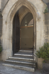 The steps up to the main entrance of Christ Church