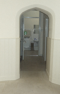 The approach to our accessible toilet