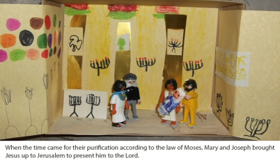 Mary and Joseph present Jesus in the temple - as retold by Junior Church